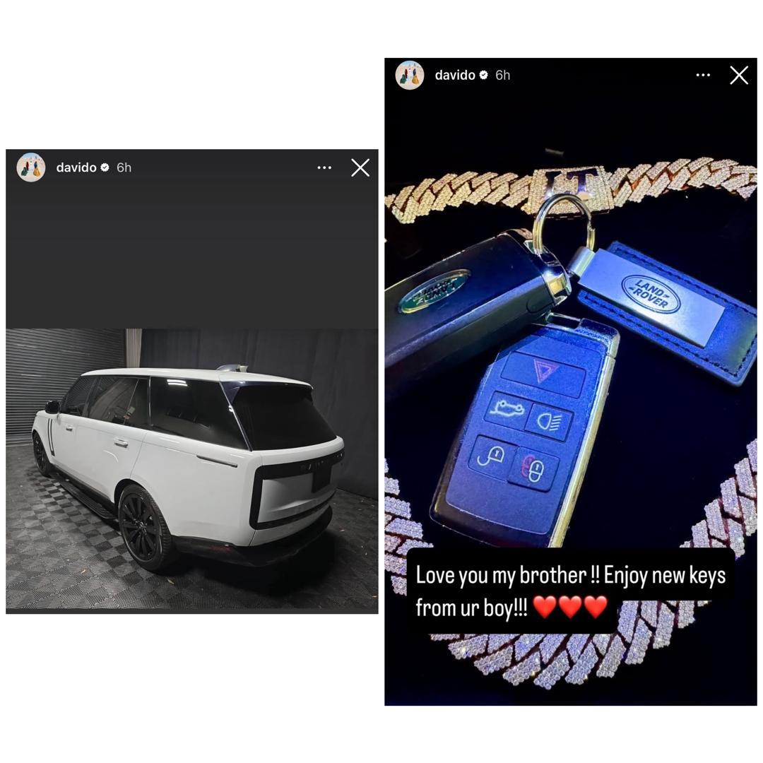 Davido gifts his PA, Lati, a Range Rover as a birthday present